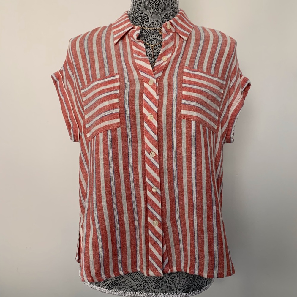 🍀Lucky Brand🍀 Striped Blouse Size SM